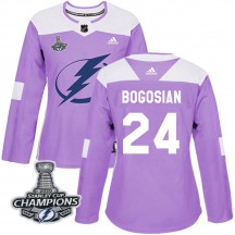Women's Adidas Tampa Bay Lightning Zach Bogosian Purple Fights Cancer Practice 2020 Stanley Cup Champions Jersey - Authentic