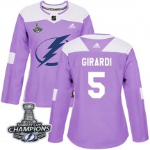 Women's Adidas Tampa Bay Lightning Dan Girardi Purple Fights Cancer Practice 2020 Stanley Cup Champions Jersey - Authentic