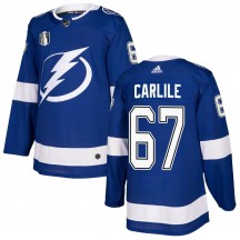 Youth Adidas Tampa Bay Lightning Declan Carlile Blue Home 2022 Stanley Cup Final Jersey - Authentic