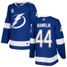 Youth Adidas Tampa Bay Lightning Roman Hamrlik Blue Home 2022 Stanley Cup Final Jersey - Authentic