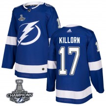 Men's Adidas Tampa Bay Lightning Alex Killorn Blue Home 2020 Stanley Cup Champions Jersey - Authentic