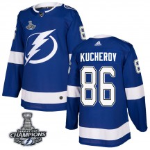 Men's Adidas Tampa Bay Lightning Nikita Kucherov Blue Home 2020 Stanley Cup Champions Jersey - Authentic