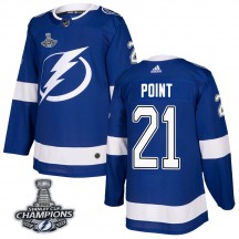 Men's Adidas Tampa Bay Lightning Brayden Point Blue Home 2020 Stanley Cup Champions Jersey - Authentic