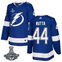 Men's Adidas Tampa Bay Lightning Jan Rutta Blue Home 2020 Stanley Cup Champions Jersey - Authentic