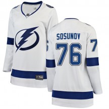 Women's Fanatics Branded Tampa Bay Lightning Oleg Sosunov White Away Jersey - Breakaway