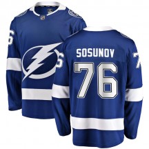 Youth Fanatics Branded Tampa Bay Lightning Oleg Sosunov Blue Home Jersey - Breakaway