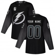 Youth Adidas Tampa Bay Lightning Custom Black Custom Alternate 2022 Stanley Cup Final Jersey - Authentic