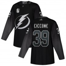 Men's Adidas Tampa Bay Lightning Enrico Ciccone Black Alternate 2022 Stanley Cup Final Jersey - Authentic