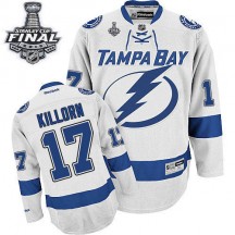 Men's Reebok Tampa Bay Lightning Alex Killorn White Away 2015 Stanley Cup Patch Jersey - Authentic