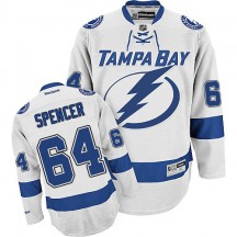 Men's Reebok Tampa Bay Lightning Matthew Spencer White Away Jersey - Authentic