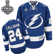 Men's Reebok Tampa Bay Lightning Ryan Callahan Royal Blue Home 2015 Stanley Cup Patch Jersey - Authentic