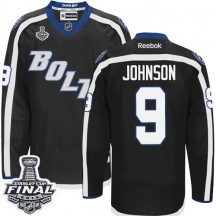 Men's Reebok Tampa Bay Lightning Tyler Johnson Black New Third 2015 Stanley Cup Patch Jersey - Authentic