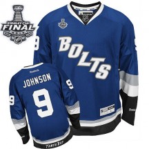 Men's Reebok Tampa Bay Lightning Tyler Johnson Royal Blue Third 2015 Stanley Cup Patch Jersey - Authentic