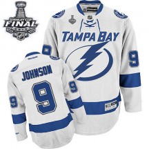 Men's Reebok Tampa Bay Lightning Tyler Johnson White Away 2015 Stanley Cup Patch Jersey - Authentic