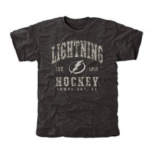 Men's Tampa Bay Lightning Black Camo Stack Tri-Blend T-Shirt -