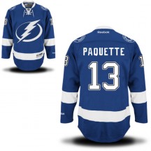 Men's Reebok Tampa Bay Lightning Cedric Paquette Blue Home Jersey - - Authentic