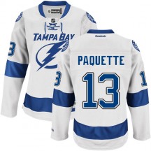 Men's Reebok Tampa Bay Lightning Cedric Paquette White Road Jersey - - Authentic