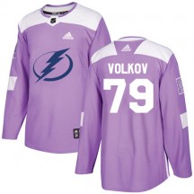Youth Adidas Tampa Bay Lightning Alexander Volkov Purple Fights Cancer Practice Jersey - Authentic