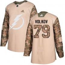 Youth Adidas Tampa Bay Lightning Alexander Volkov Camo Veterans Day Practice Jersey - Authentic
