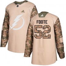 Youth Adidas Tampa Bay Lightning Callan Foote Camo Veterans Day Practice Jersey - Authentic