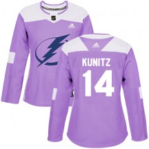 Women's Adidas Tampa Bay Lightning Chris Kunitz Purple Fights Cancer Practice Jersey - Authentic