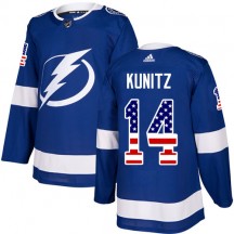 Men's Adidas Tampa Bay Lightning Chris Kunitz Blue USA Flag Fashion Jersey - Authentic