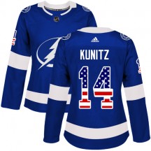 Women's Adidas Tampa Bay Lightning Chris Kunitz Blue USA Flag Fashion Jersey - Authentic