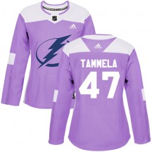 Women's Adidas Tampa Bay Lightning Jonne Tammela Purple Fights Cancer Practice Jersey - Authentic
