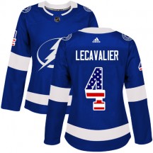 Women's Adidas Tampa Bay Lightning Vincent Lecavalier Blue USA Flag Fashion Jersey - Authentic