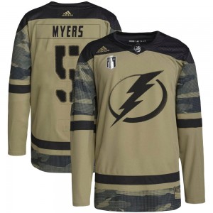 Youth Adidas Tampa Bay Lightning Philippe Myers Camo Military Appreciation Practice 2022 Stanley Cup Final Jersey - Authentic