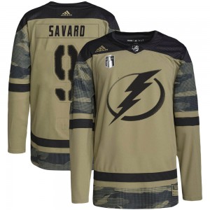 Youth Adidas Tampa Bay Lightning Denis Savard Camo Military Appreciation Practice 2022 Stanley Cup Final Jersey - Authentic
