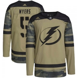 Men's Adidas Tampa Bay Lightning Philippe Myers Camo Military Appreciation Practice Jersey - Authentic