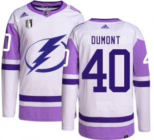 Men's Adidas Tampa Bay Lightning Gabriel Dumont Hockey Fights Cancer 2022 Stanley Cup Final Jersey - Authentic