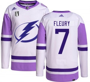 Men's Adidas Tampa Bay Lightning Haydn Fleury Hockey Fights Cancer 2022 Stanley Cup Final Jersey - Authentic