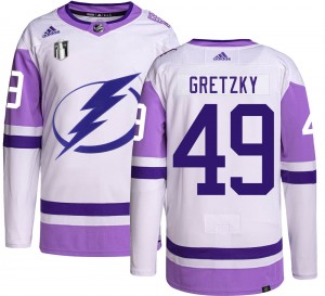 Men's Adidas Tampa Bay Lightning Brent Gretzky Hockey Fights Cancer 2022 Stanley Cup Final Jersey - Authentic