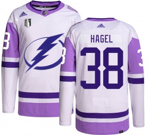 Men's Adidas Tampa Bay Lightning Brandon Hagel Hockey Fights Cancer 2022 Stanley Cup Final Jersey - Authentic