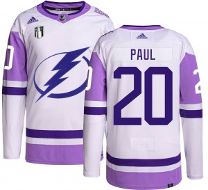 Men's Adidas Tampa Bay Lightning Nicholas Paul Hockey Fights Cancer 2022 Stanley Cup Final Jersey - Authentic