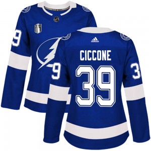 Women's Adidas Tampa Bay Lightning Enrico Ciccone Blue Home 2022 Stanley Cup Final Jersey - Authentic
