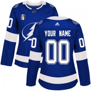 Women's Adidas Tampa Bay Lightning Custom Blue Custom Home 2022 Stanley Cup Final Jersey - Authentic