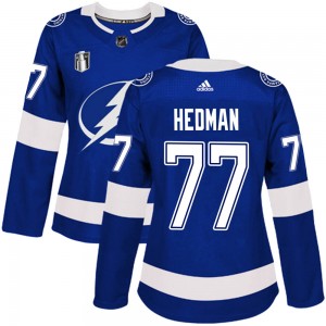 Women's Adidas Tampa Bay Lightning Victor Hedman Blue Home 2022 Stanley Cup Final Jersey - Authentic
