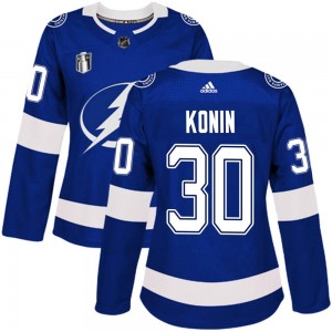 Women's Adidas Tampa Bay Lightning Kyle Konin Blue Home 2022 Stanley Cup Final Jersey - Authentic