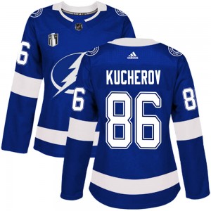 Women's Adidas Tampa Bay Lightning Nikita Kucherov Blue Home 2022 Stanley Cup Final Jersey - Authentic