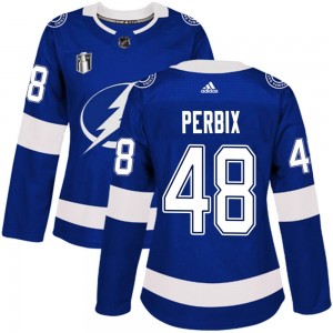 Women's Adidas Tampa Bay Lightning Nick Perbix Blue Home 2022 Stanley Cup Final Jersey - Authentic