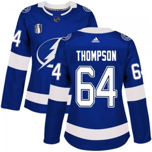 Women's Adidas Tampa Bay Lightning Jack Thompson Blue Home 2022 Stanley Cup Final Jersey - Authentic