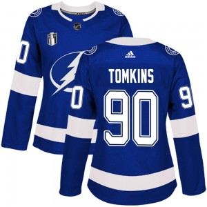 Women's Adidas Tampa Bay Lightning Matt Tomkins Blue Home 2022 Stanley Cup Final Jersey - Authentic