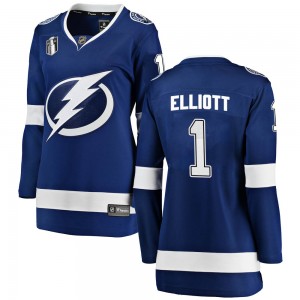 Women's Fanatics Branded Tampa Bay Lightning Brian Elliott Blue Home 2022 Stanley Cup Final Jersey - Breakaway