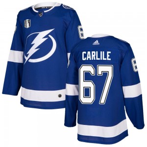 Men's Adidas Tampa Bay Lightning Declan Carlile Blue Home 2022 Stanley Cup Final Jersey - Authentic