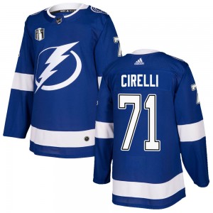 Men's Adidas Tampa Bay Lightning Anthony Cirelli Blue Home 2022 Stanley Cup Final Jersey - Authentic
