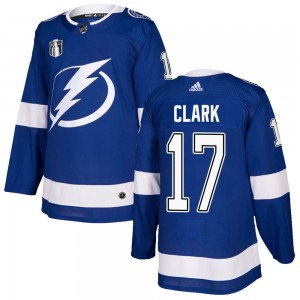 Men's Adidas Tampa Bay Lightning Wendel Clark Blue Home 2022 Stanley Cup Final Jersey - Authentic
