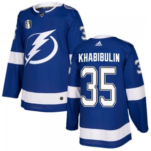 Men's Adidas Tampa Bay Lightning Nikolai Khabibulin Blue Home 2022 Stanley Cup Final Jersey - Authentic